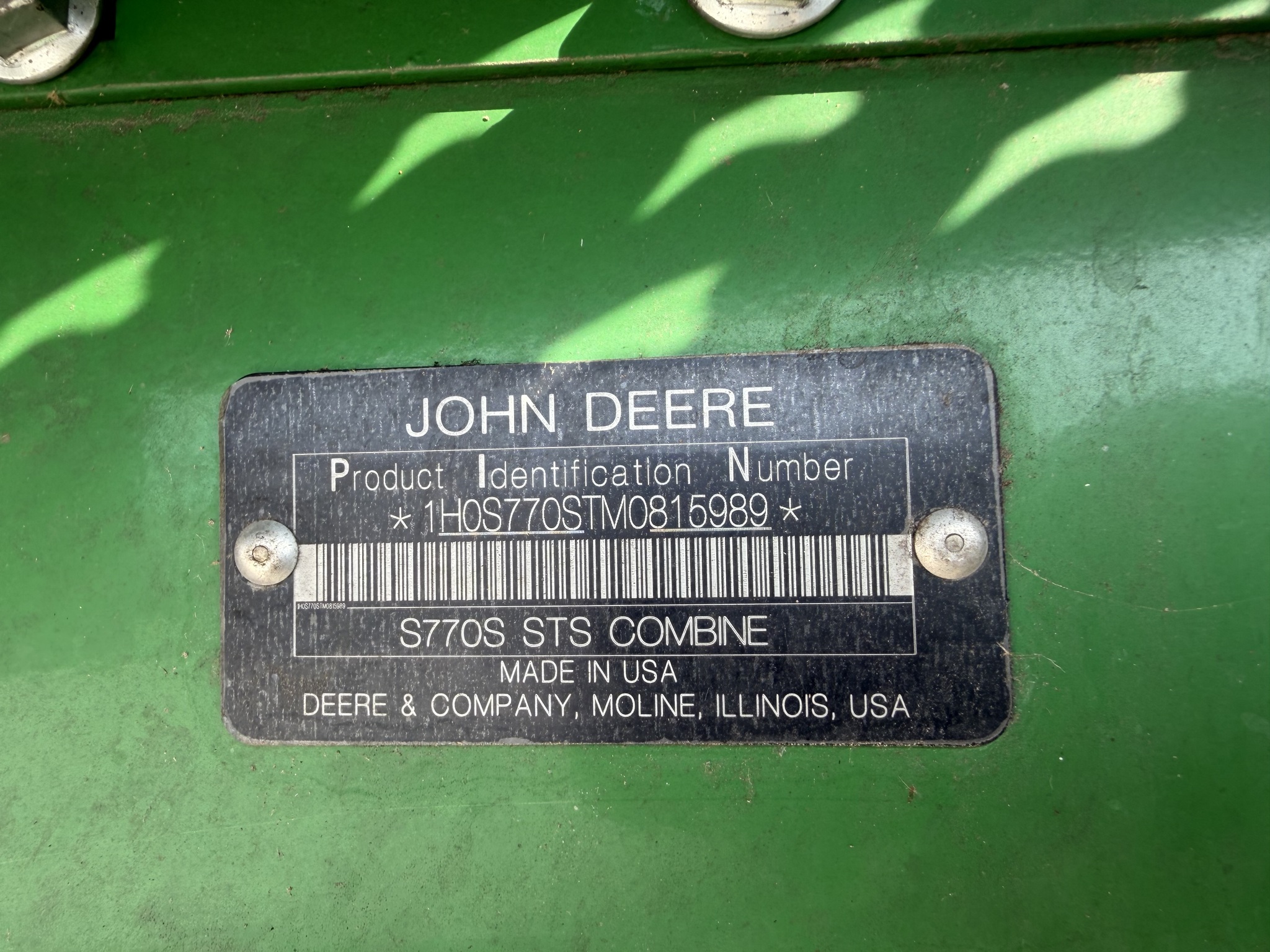  2021 John Deere S770 at Heritage Tractor in Monmouth, IL
