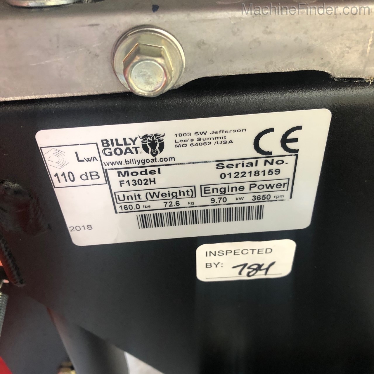 2018 Billy Goat F1302H Image 3