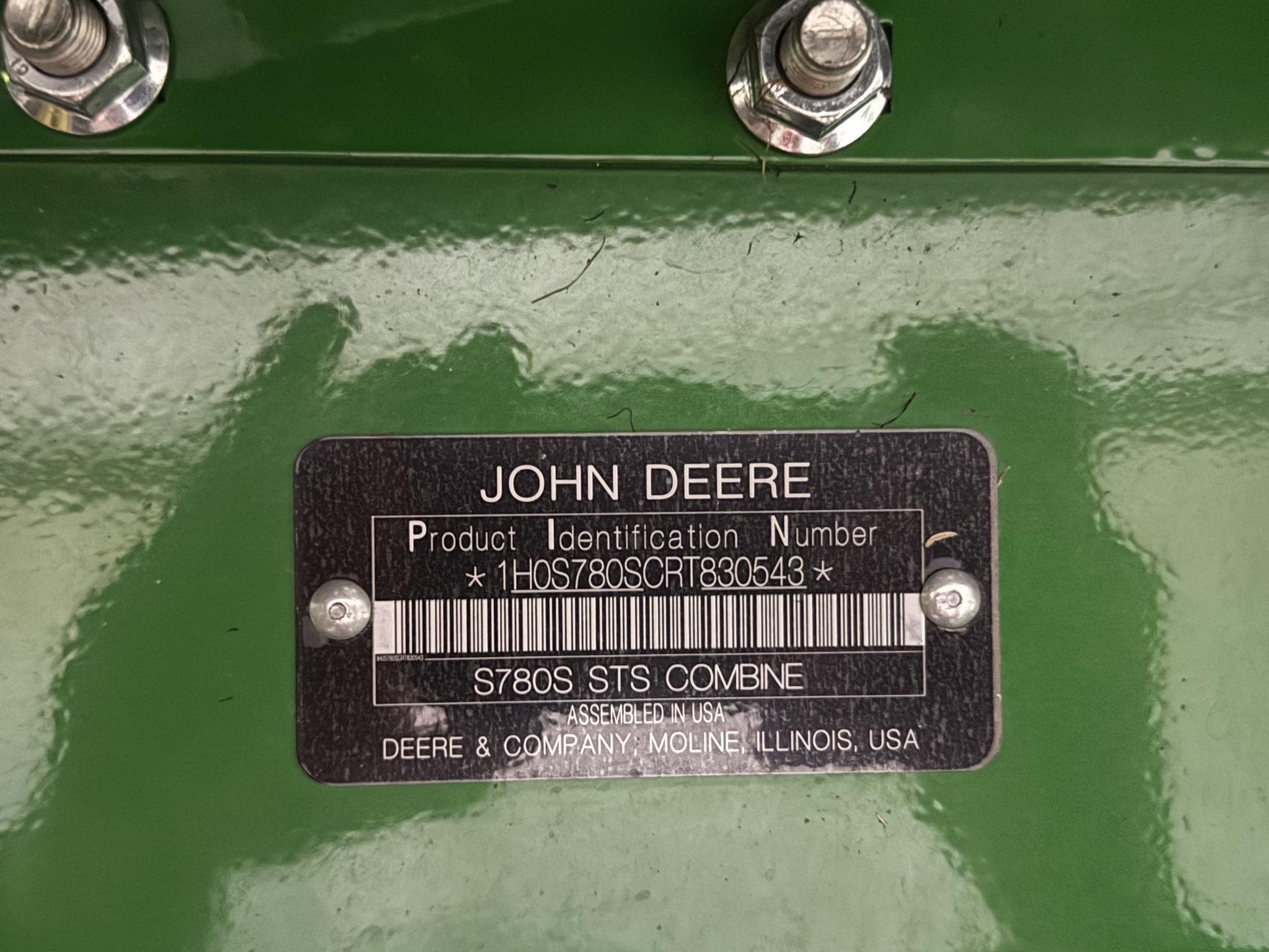  2024 John Deere S780 at Heritage Tractor in Kewanee, IL
