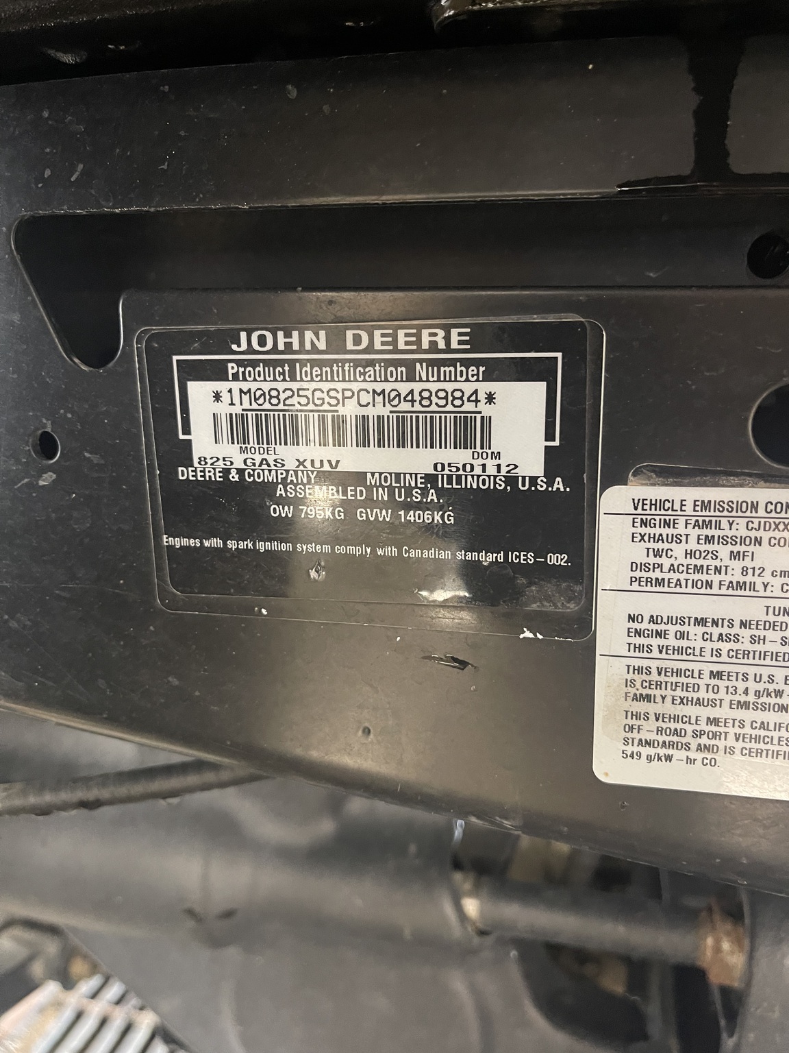 2012 John Deere XUV 825I GREEN Image 14