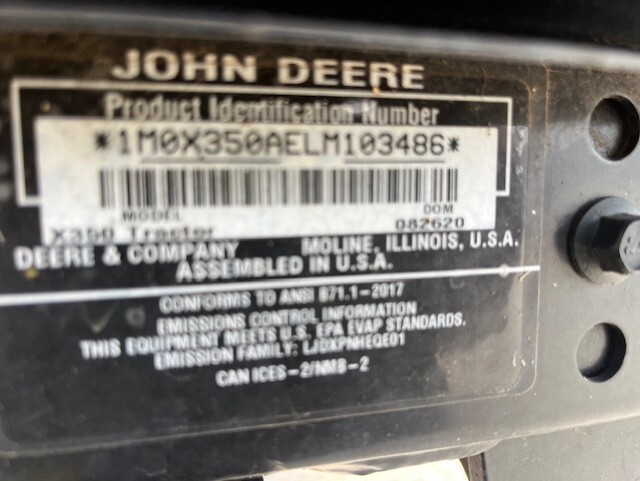 2020 John Deere X350 Image 3