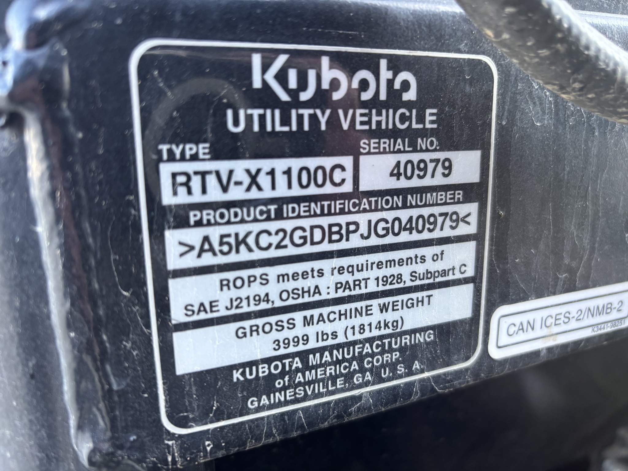 Used 2018 Kubota RTV-X1100 ATVs & Gators at Koenig Equipment in Botkins, OH - PhotoXL37