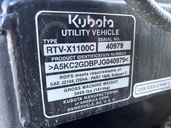 Used 2018 Kubota RTV-X1100 ATVs & Gators at Koenig Equipment in Botkins, OH - Photo37