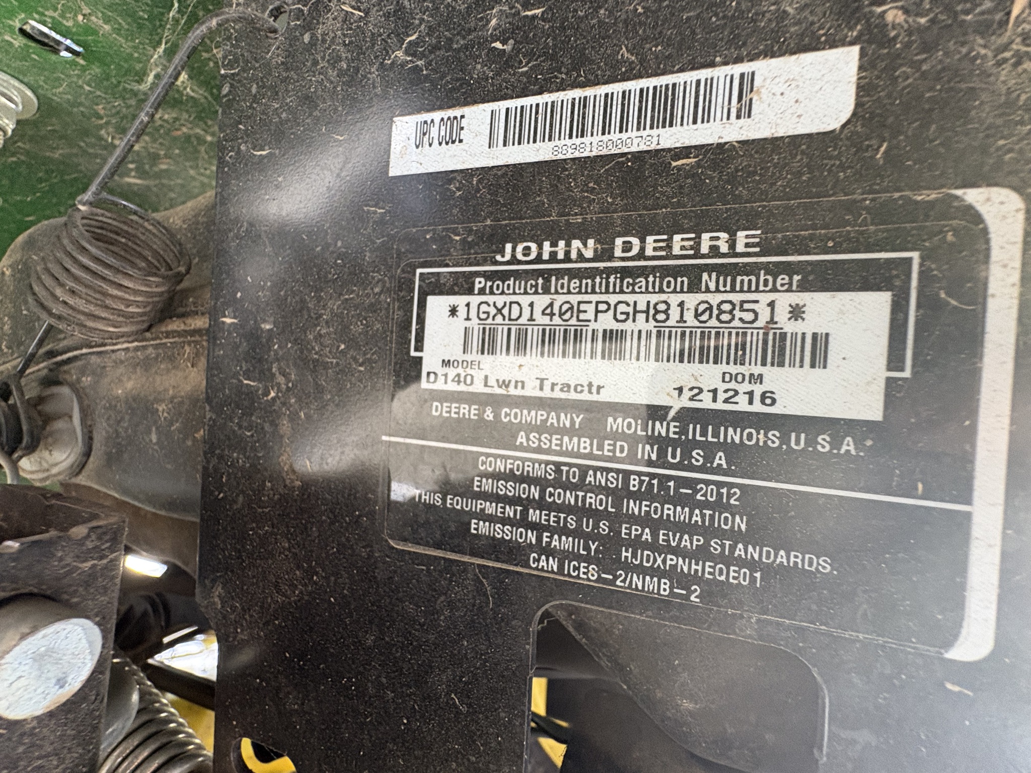 2016 John Deere D140 Image 8