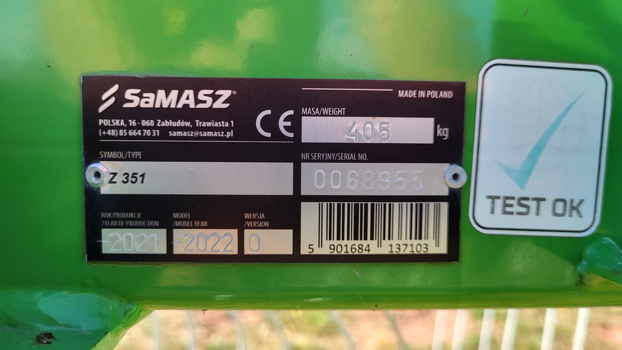 2022 Samasz Z-351 Rotary Rake w/Ground Following Wheel Image 7