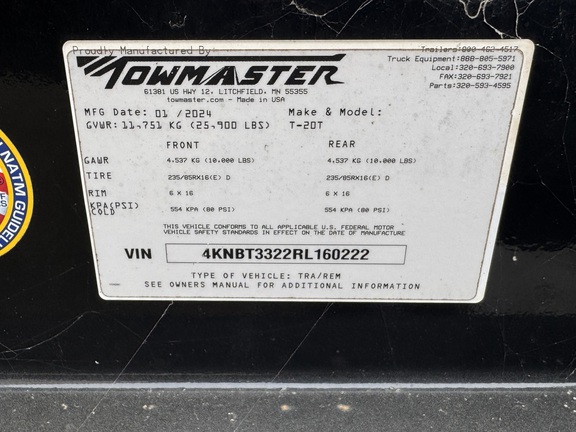 2024 Towmaster T20T