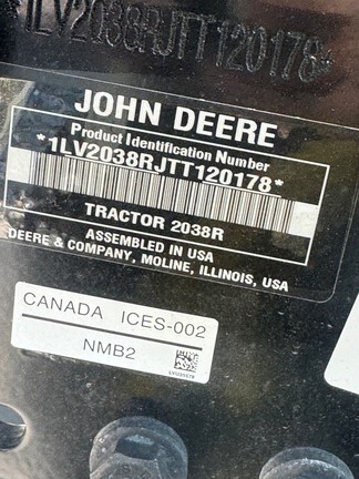 2026 John Deere 2038R