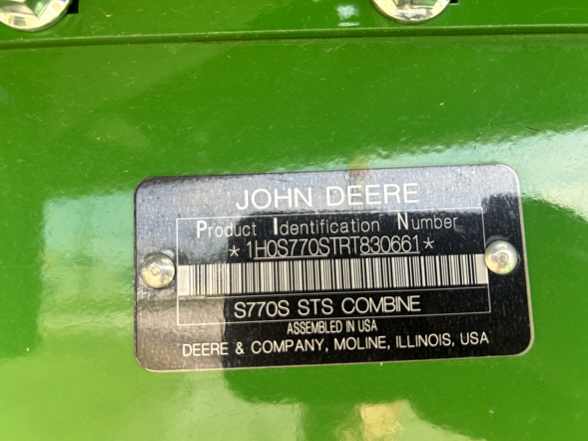  2024 John Deere S770 at Heritage Tractor in Seneca, KS