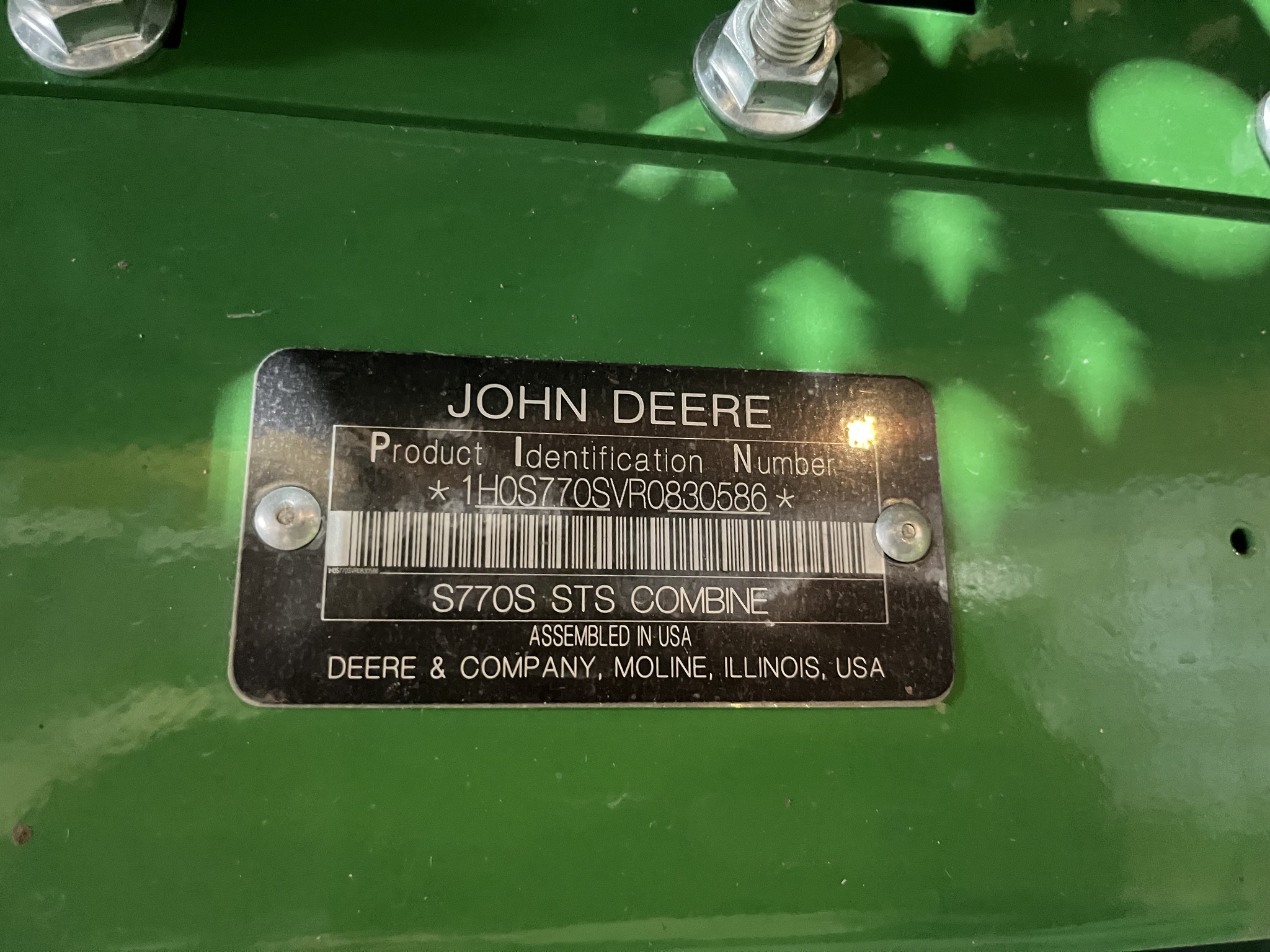  2024 John Deere S770 at Heritage Tractor in Seneca, KS