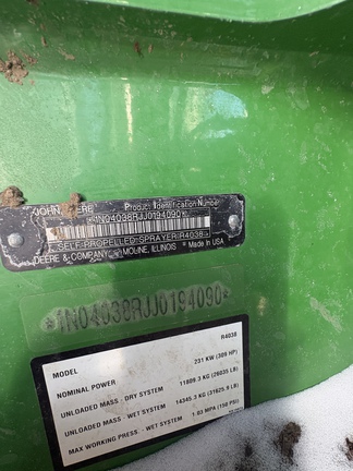 Used 2019 John Deere R4038 Self Propelled Sprayers at Horizon Ag & Turf in Lloydminster, AB - Photo11