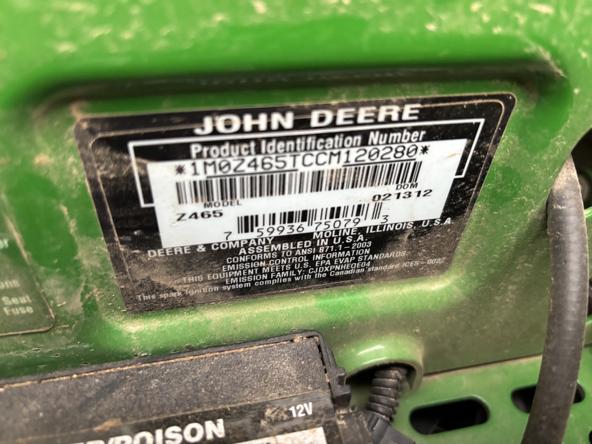 Used 2012 John Deere Z465 Zero Turn Mowers at Koenig Equipment in Urbana, OH - PhotoXL8