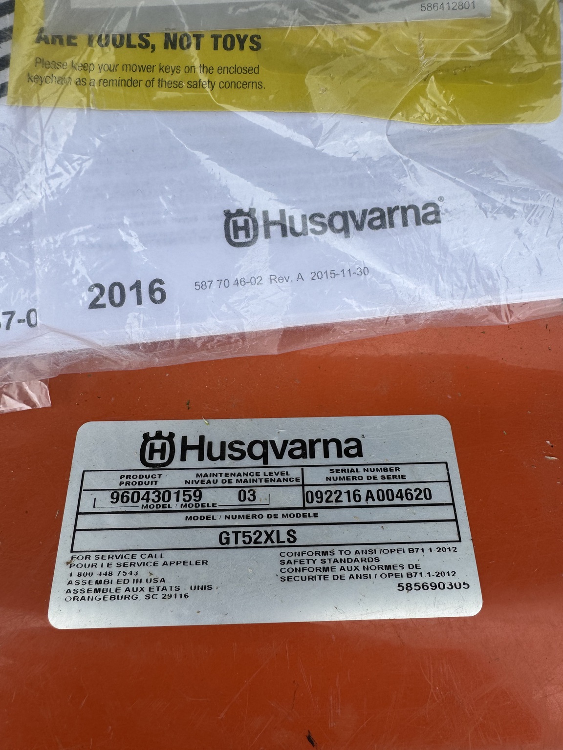 2016 Husqvarna GT52XLS Image 5