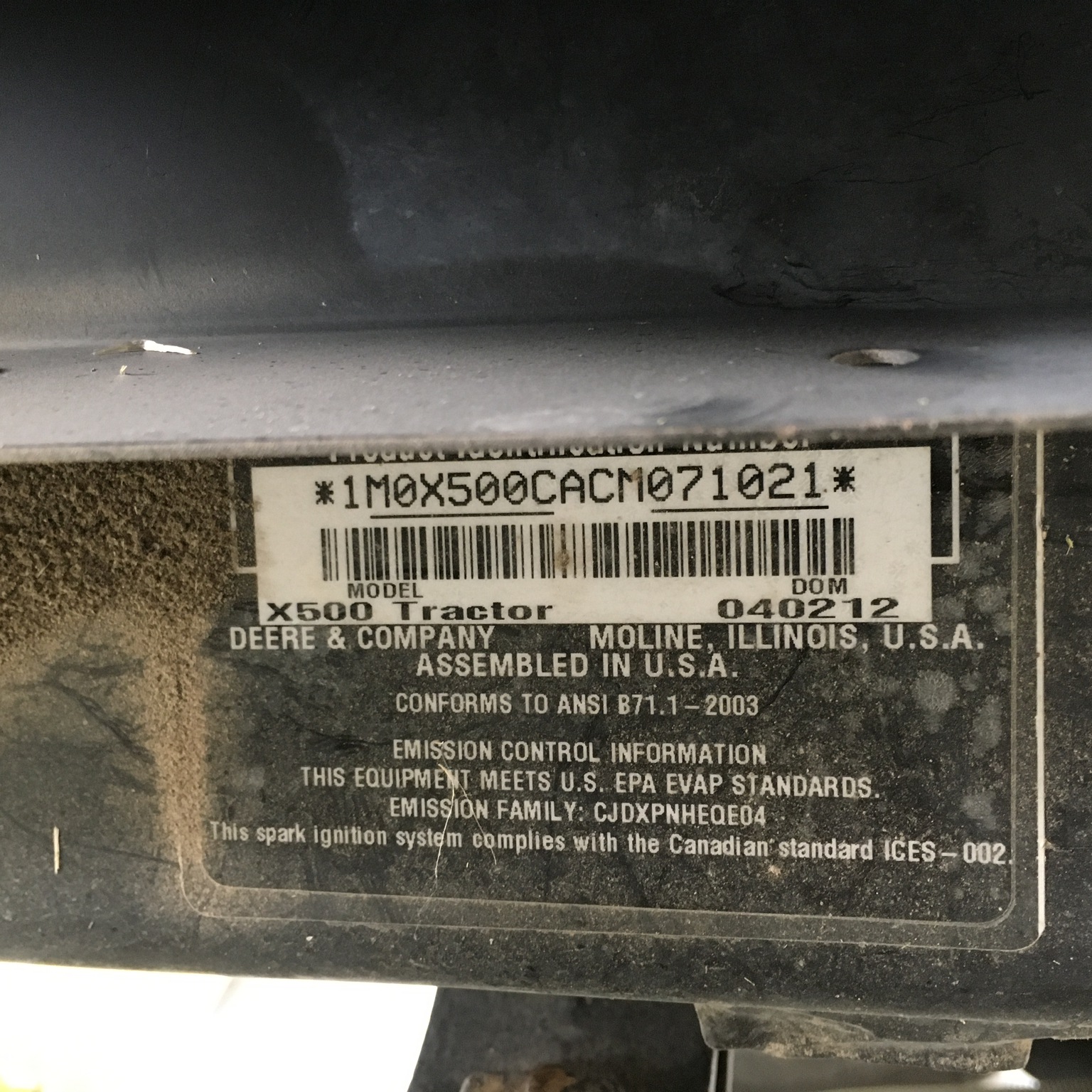 2012 John Deere X500 Image 7