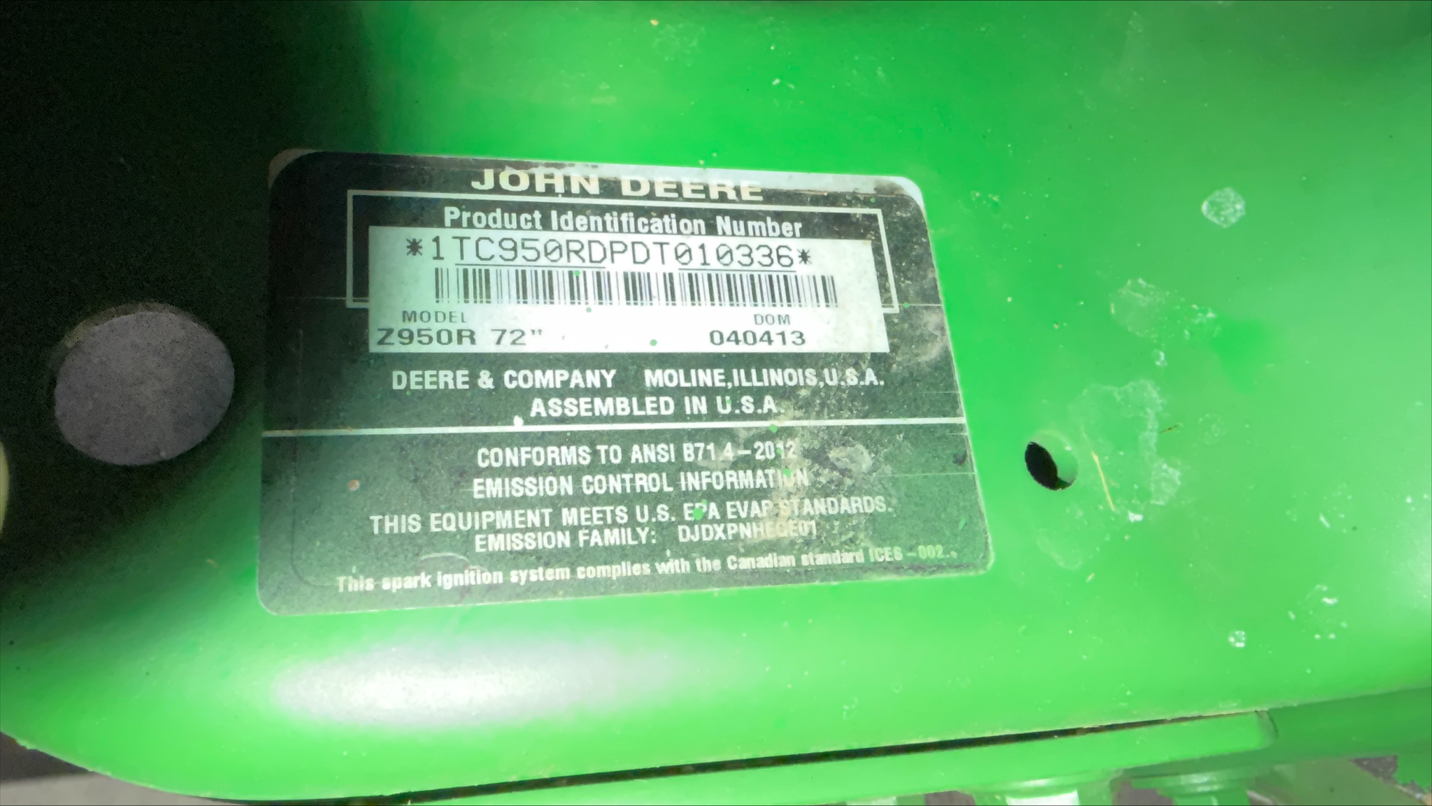 2013 John Deere Z950R Image 2