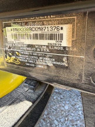 Photo of 2019 John Deere X330