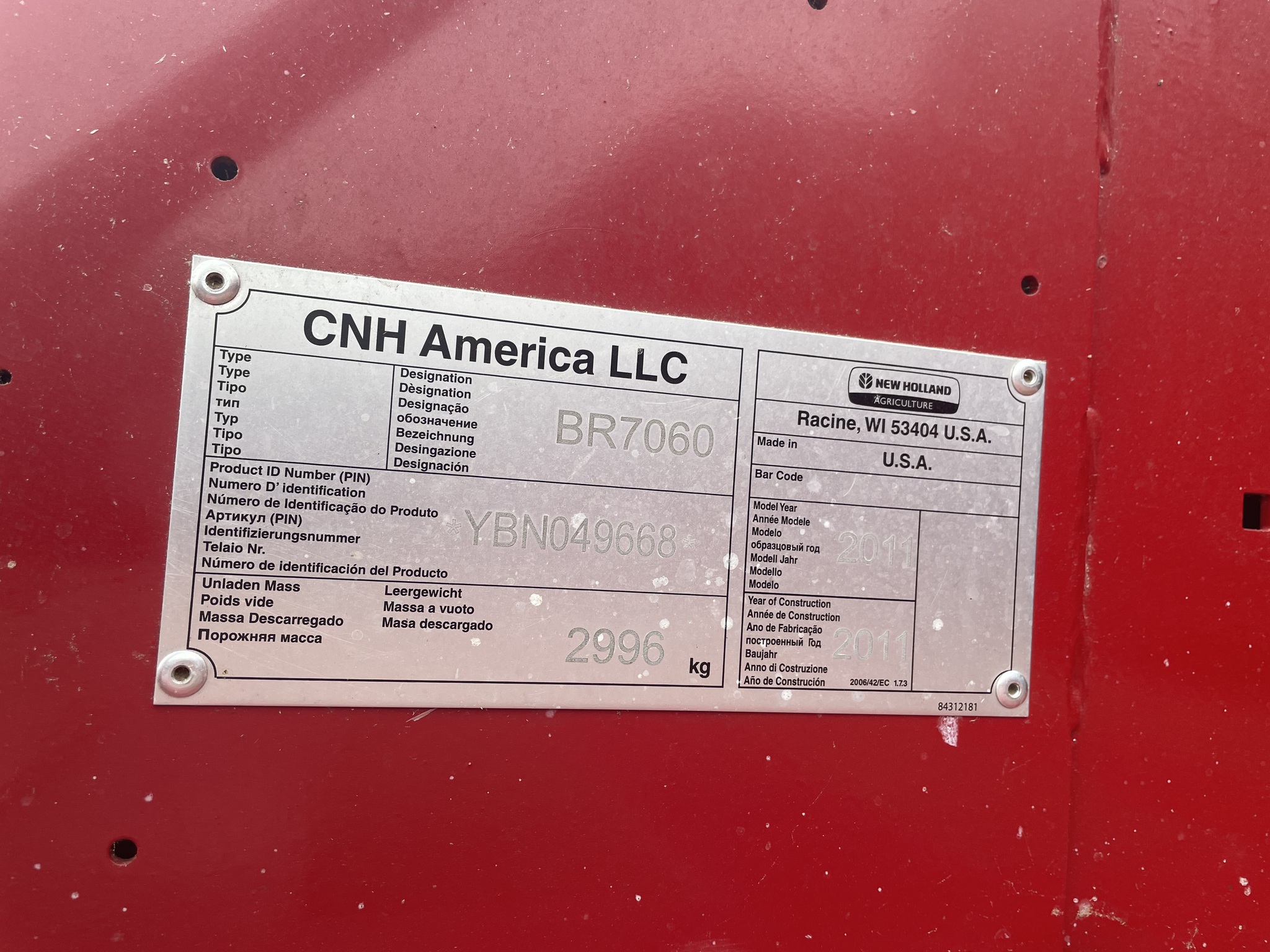 2011 New Holland BR7060 Image 10