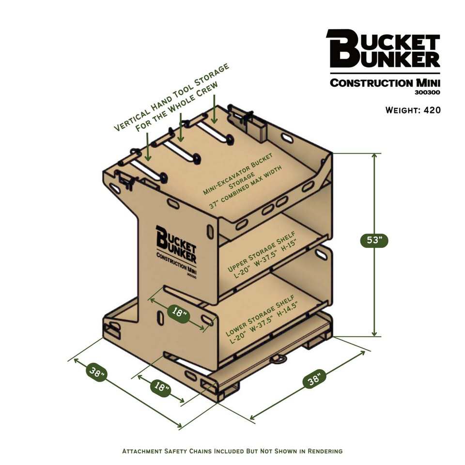 2025 Construction Attachments Bucket Bunker For Mini Skid Steer 300300 Image 3