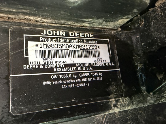 2019 John-Deere XUV835M HVAC Cab