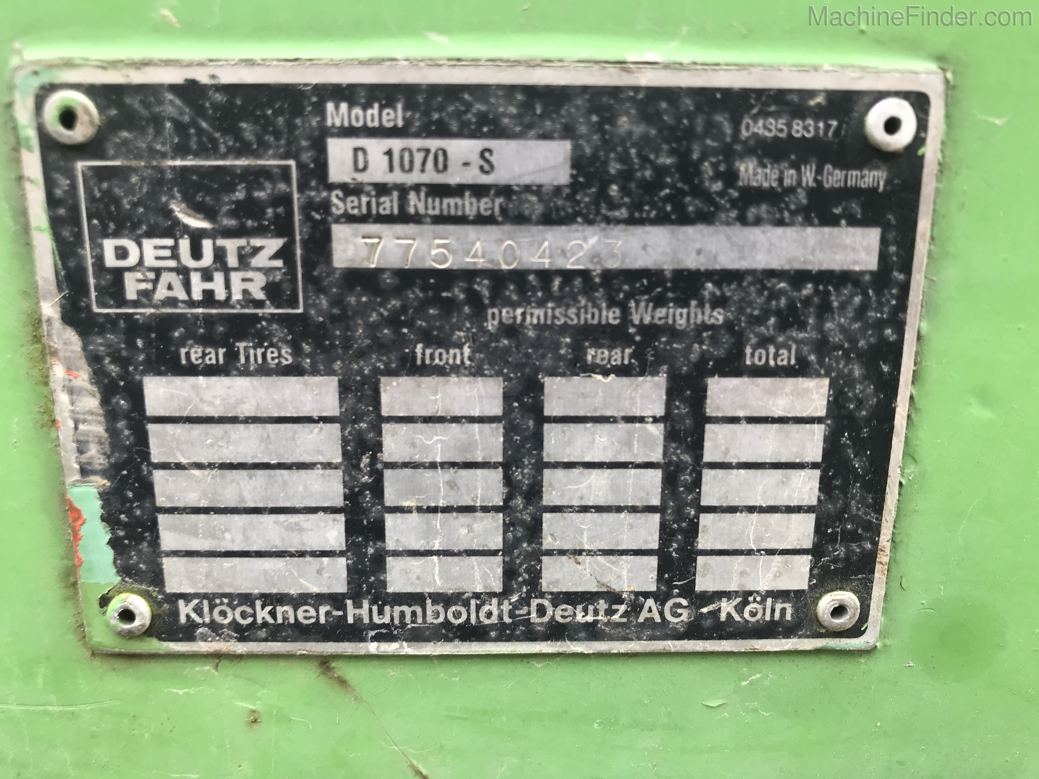 1968 Deutz Fahr D1070-S Image 10