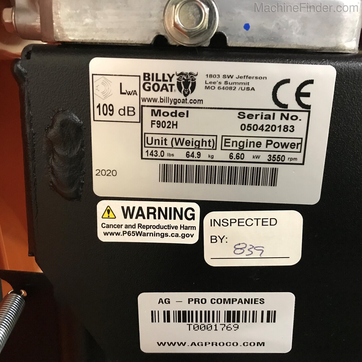 2020 Billy Goat F902H Image 7