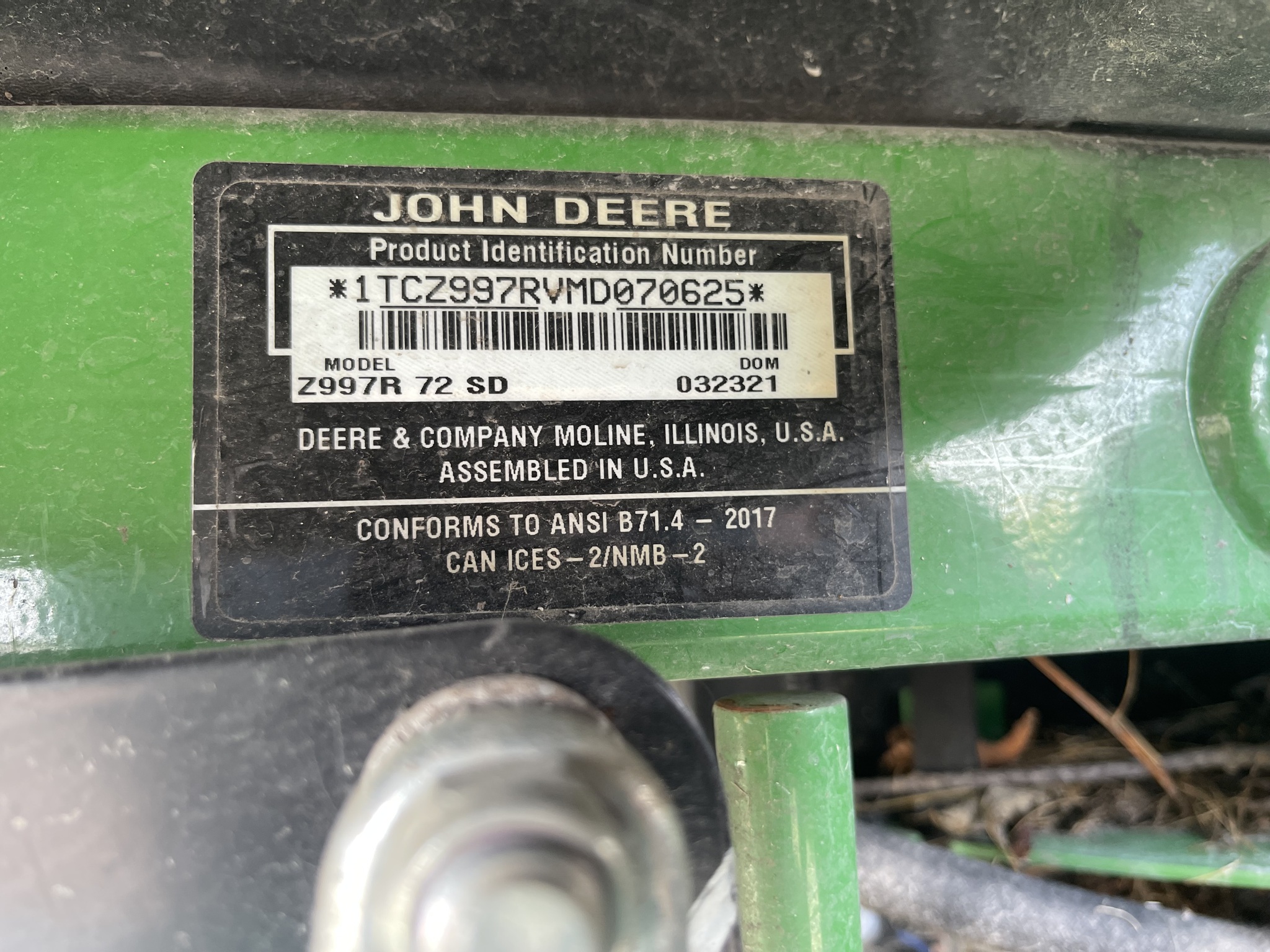  2021 John Deere Z997R at Heritage Tractor in Carthage, IL