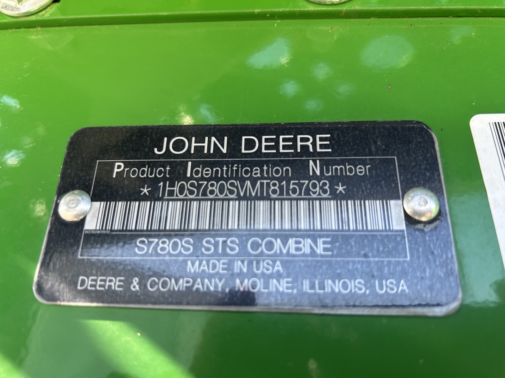 2021 John Deere S780 at Heritage Tractor in Nevada, MO