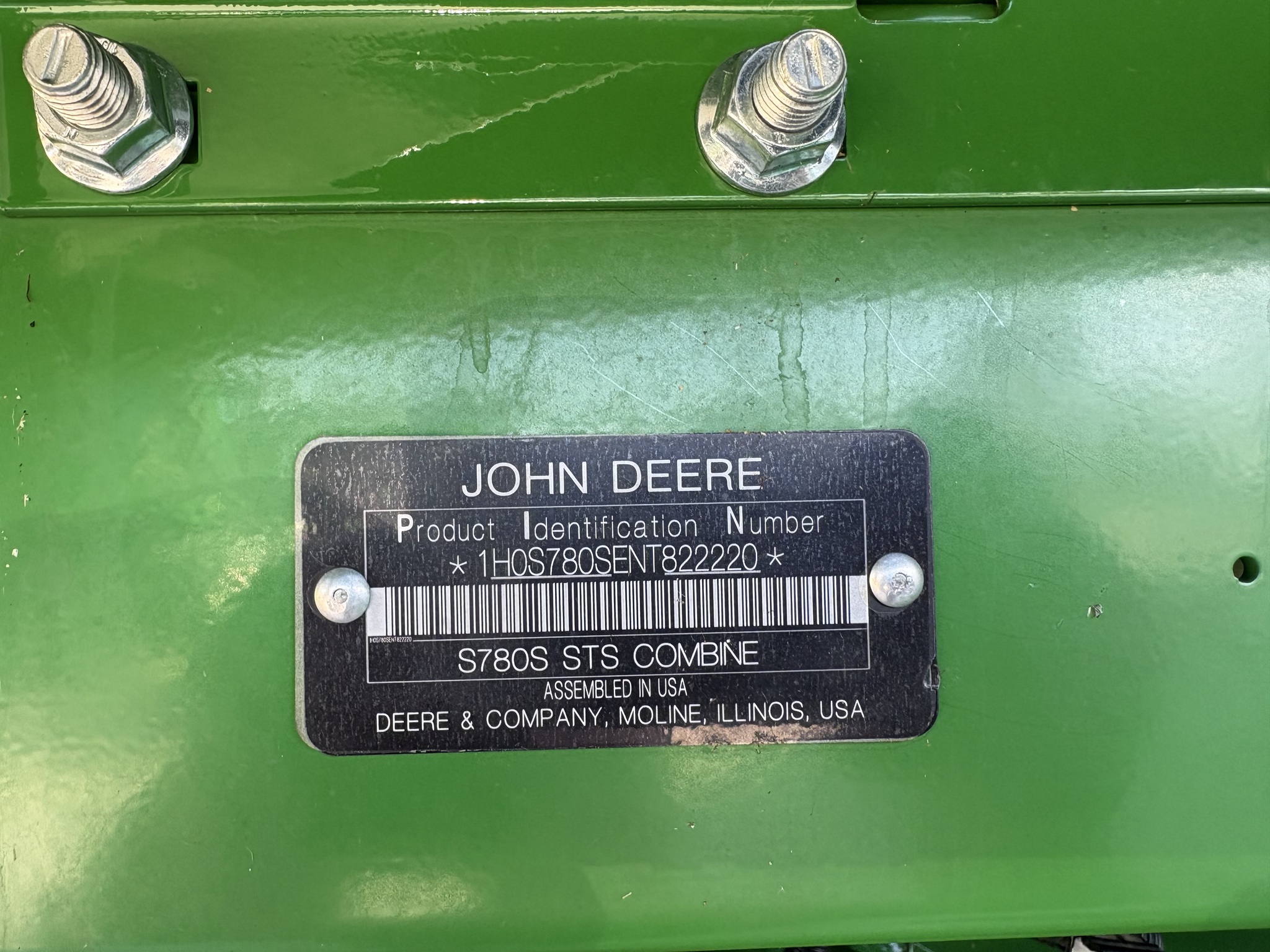  2022 John Deere S780 at Heritage Tractor in Kewanee, IL