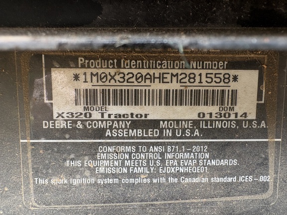 Photo of 2014 John Deere X320