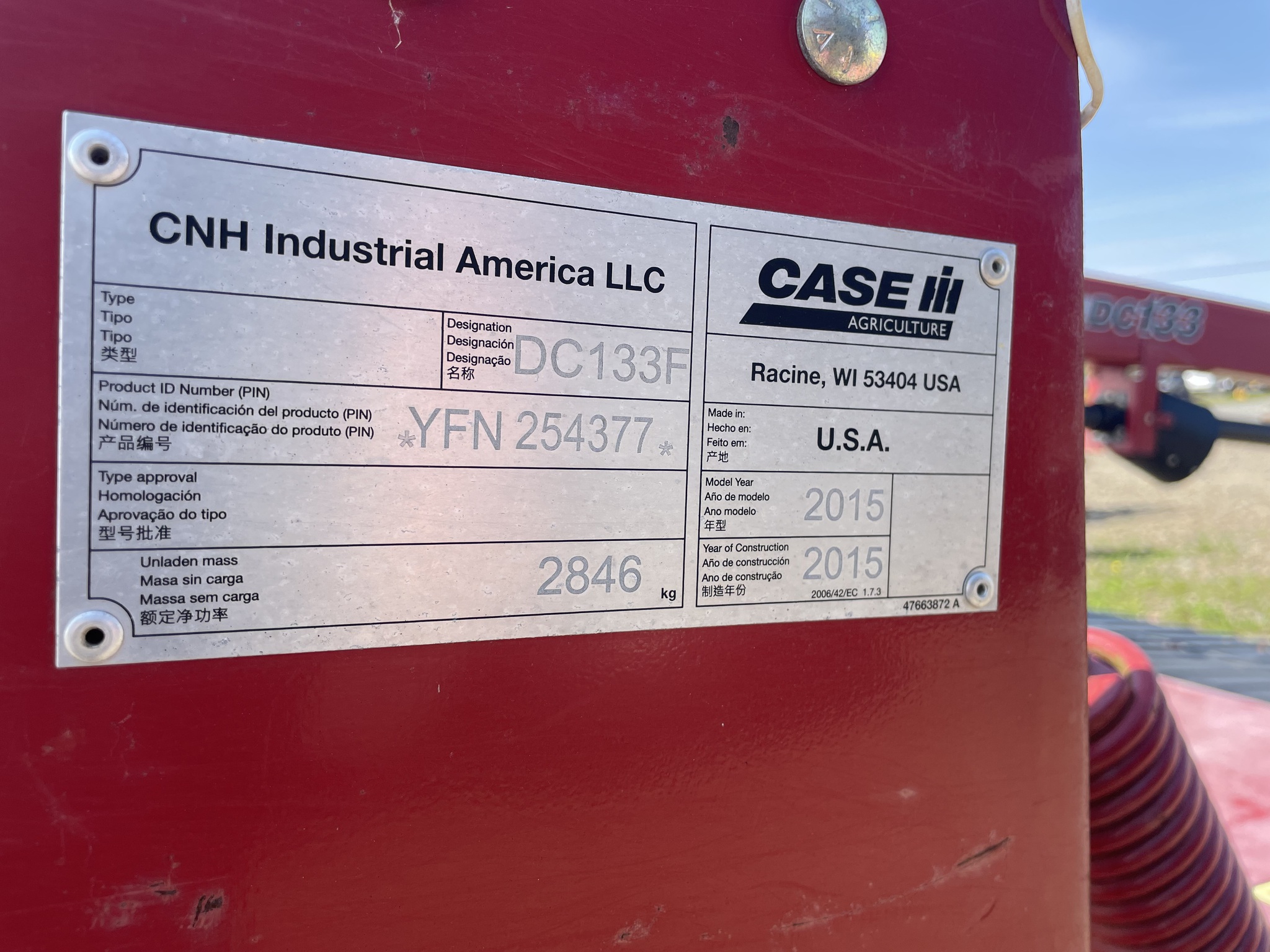 2015 Case IH DC133 Image 12
