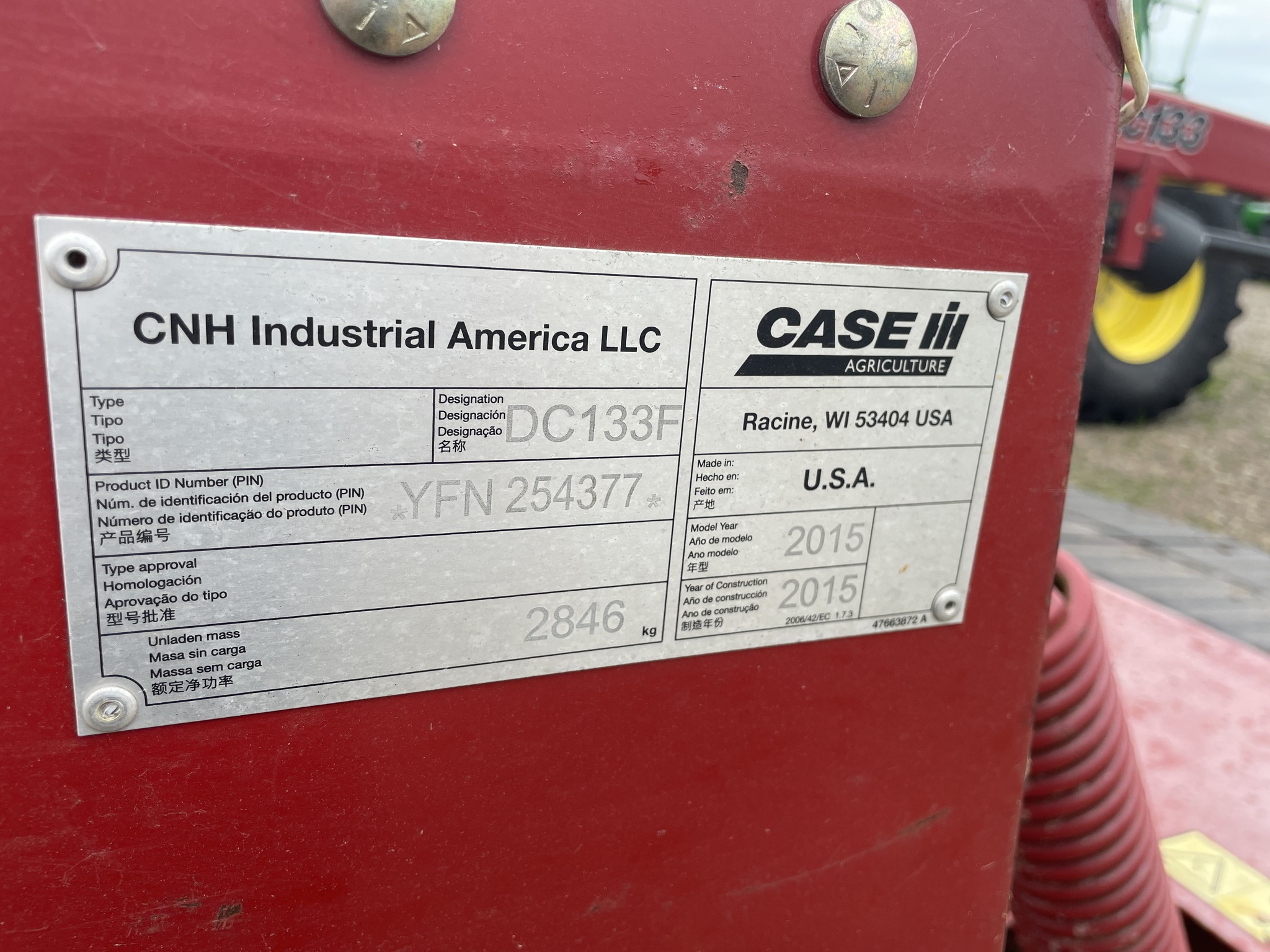 2015 Case IH DC133 Image 17