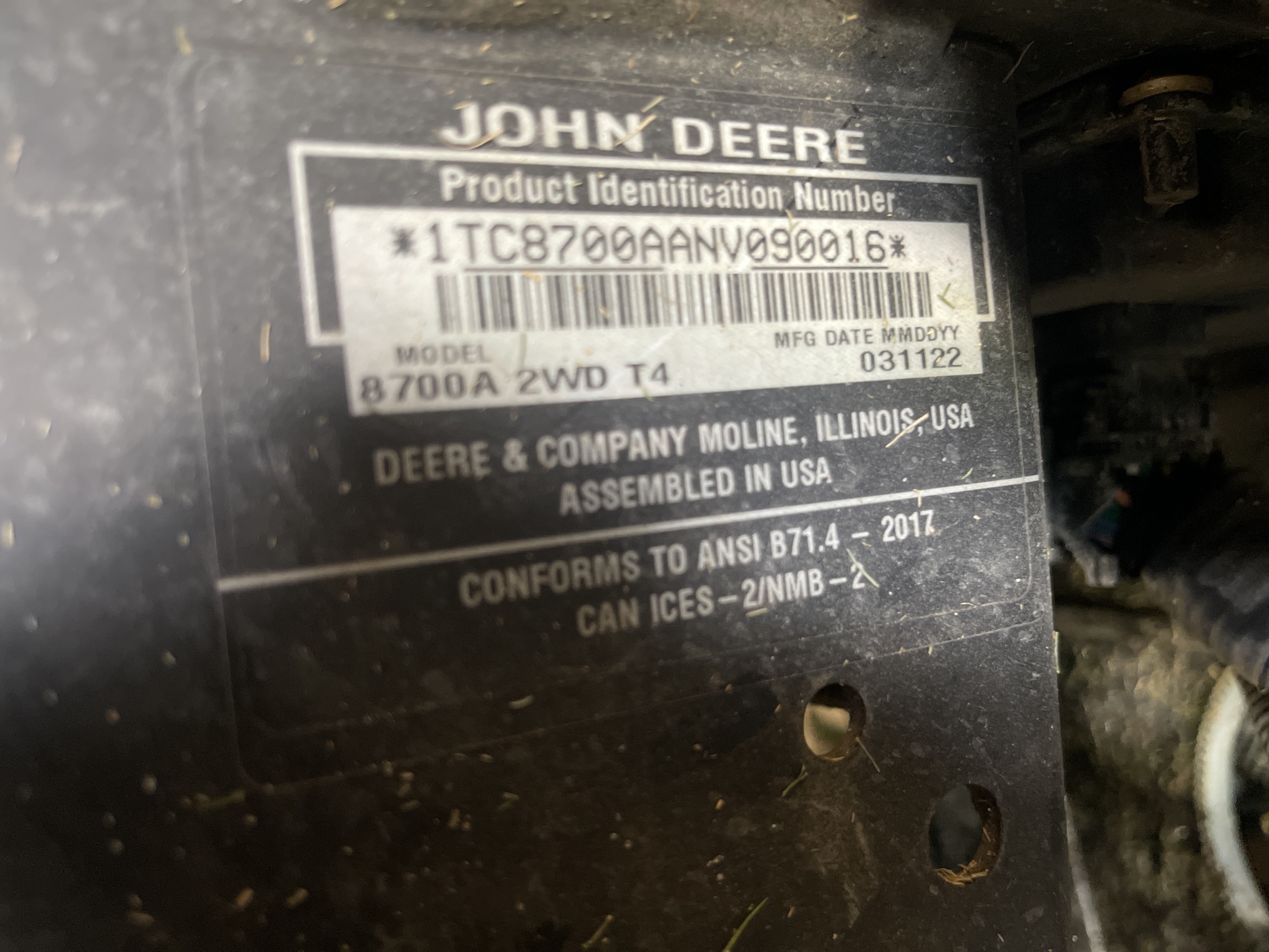2021 John Deere 8700A Image 17