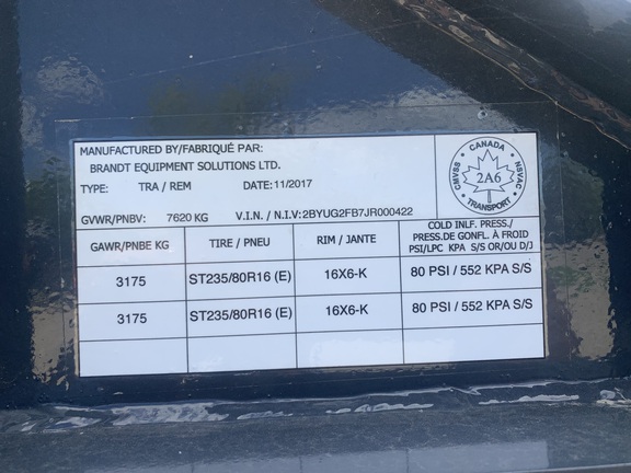 2018 Brandt UGR820