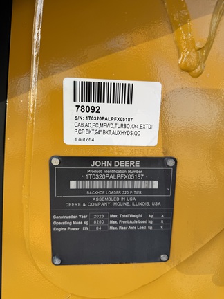 2023 John Deere 320 P