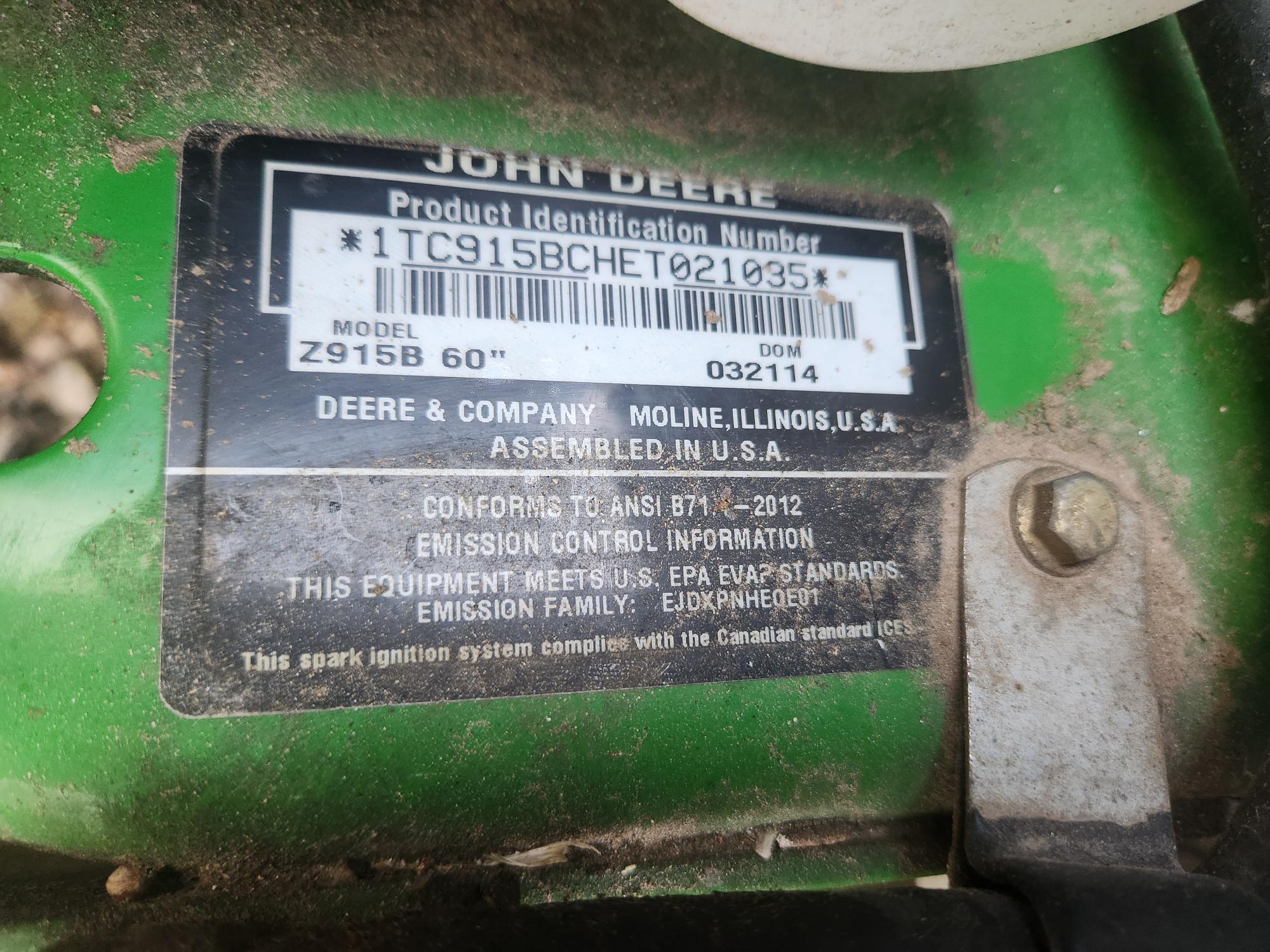  2014 John Deere Z915B at Heritage Tractor in Brimfield, IL