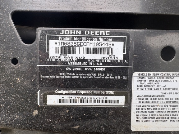 2015 John Deere XUV 825i Power Steering - Photo8