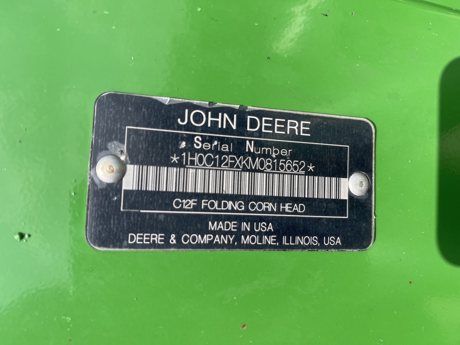  2021 John Deere C12F at Heritage Tractor in Brimfield, IL