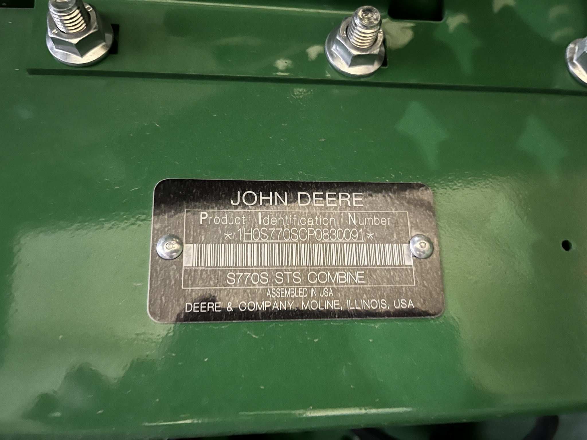  2024 John Deere S770 at Heritage Tractor in Seneca, KS