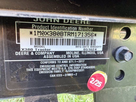 2024 John-Deere X380