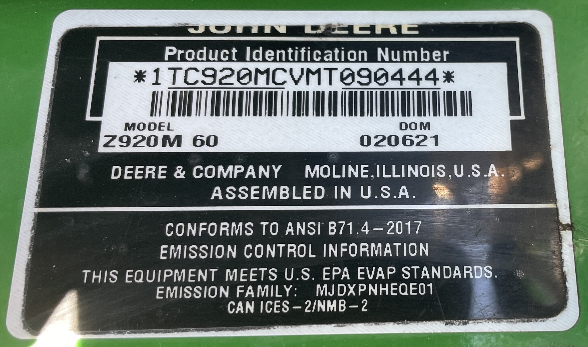 2021 John Deere Z920M Image 10