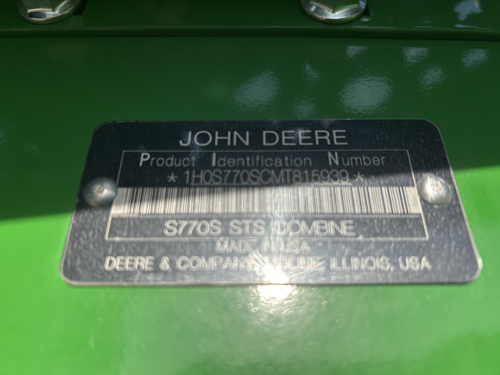 2021 John Deere S770 at Heritage Tractor in Adrian, MO