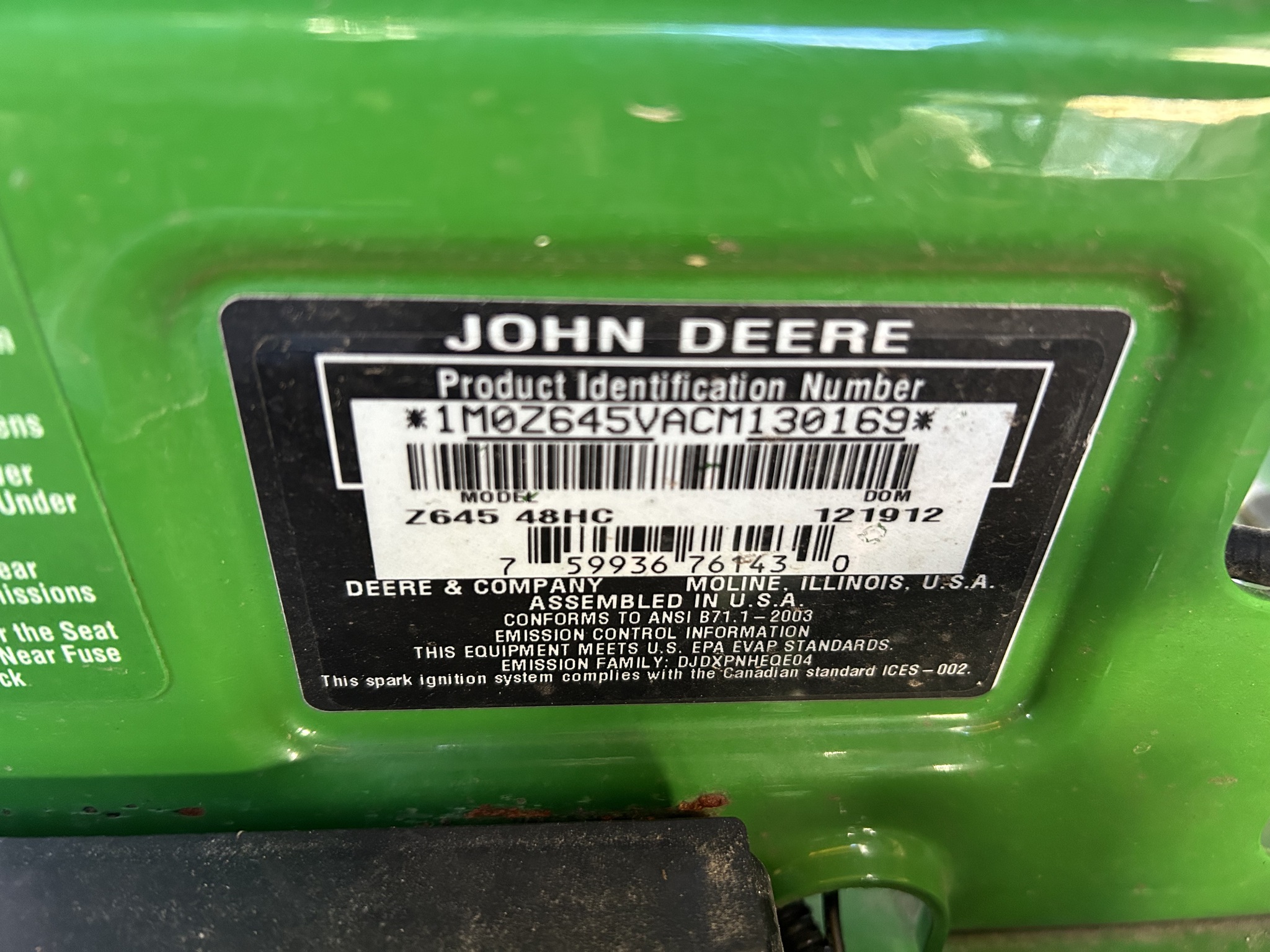 2013 John Deere Z645 Image 6