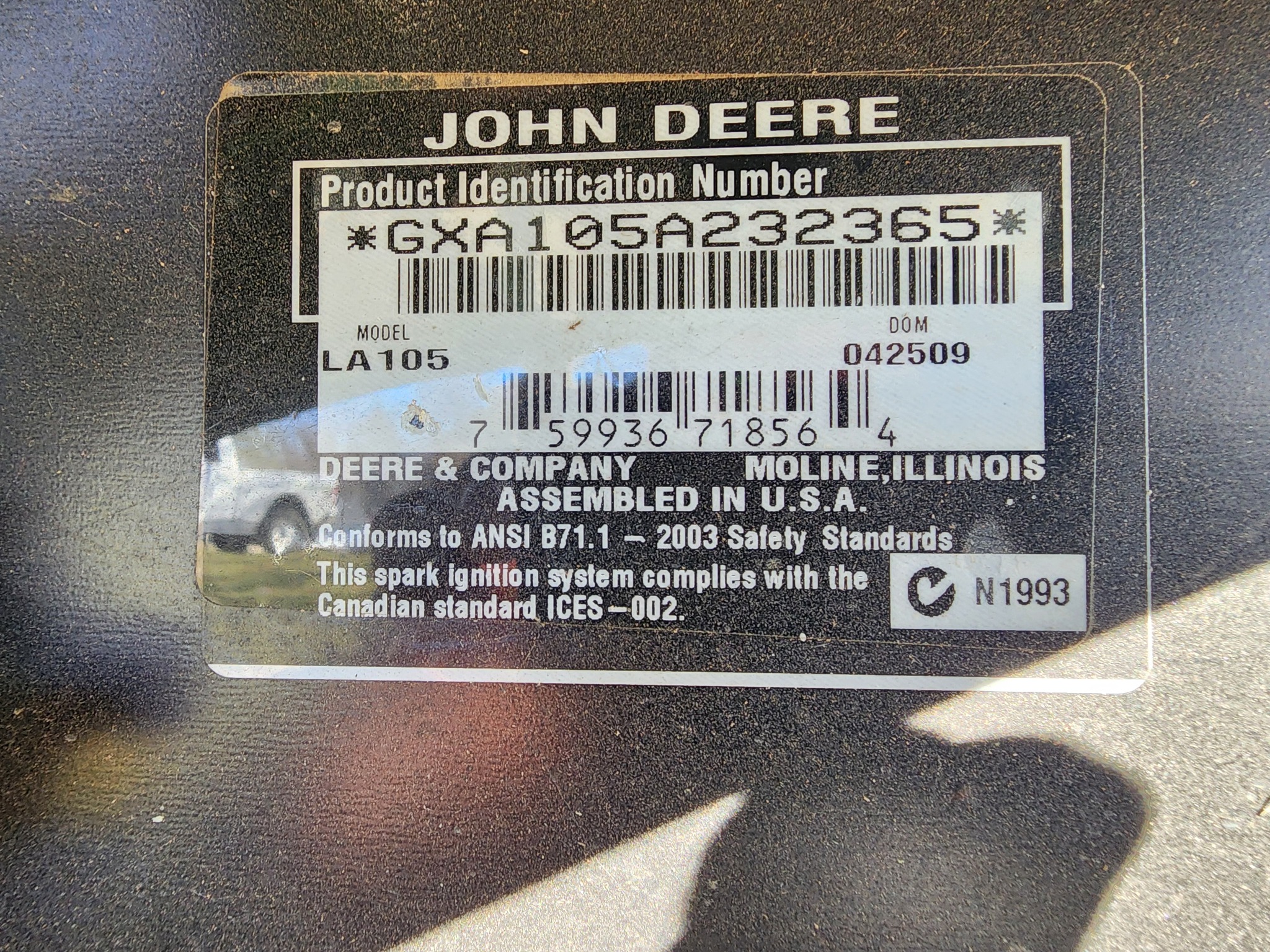 2009 John Deere LA105 Image 8