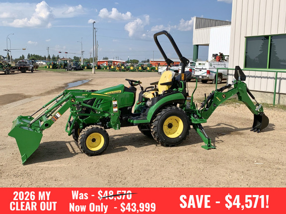 John Deere 2025R Tractor + Loader + Backhoe