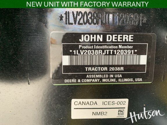 Photo of 2026 John Deere 2038R