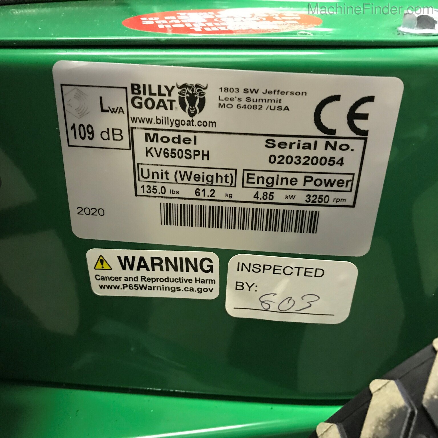 2020 Billy Goat KV650SPH Image 6