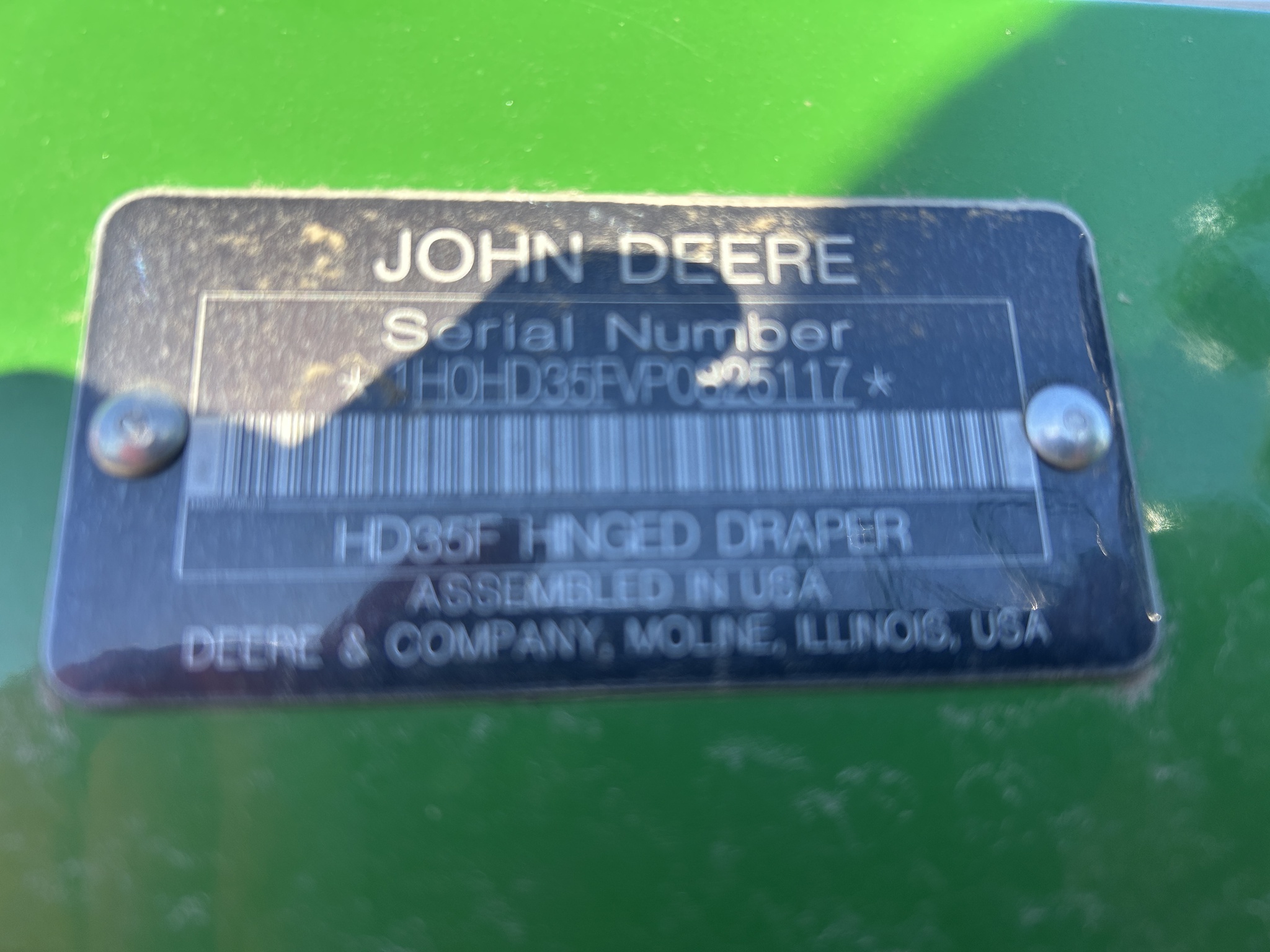  2023 John Deere HD35F at Heritage Tractor in Baldwin City, KS