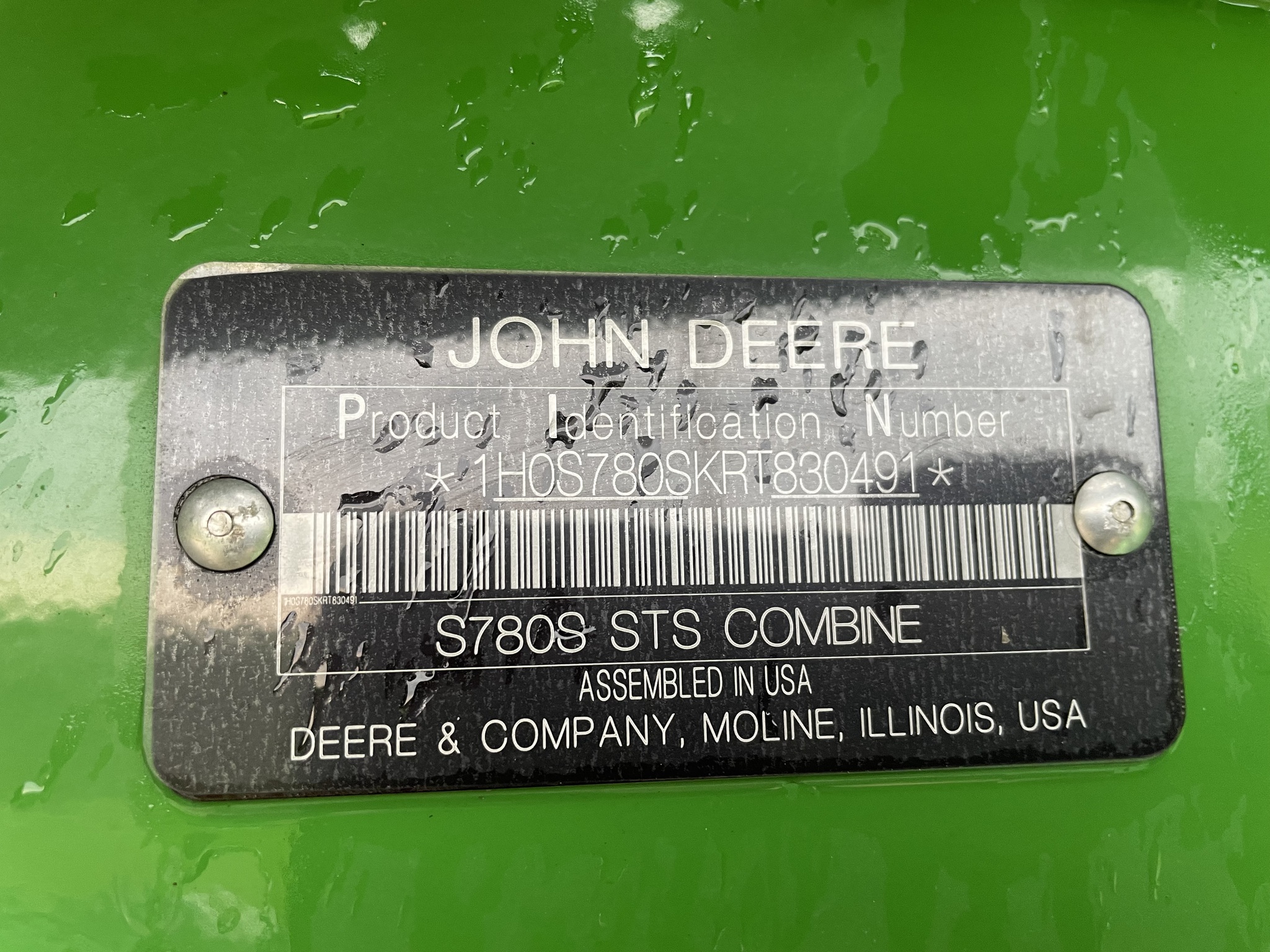  2024 John Deere S780 at Heritage Tractor in Geneseo, IL