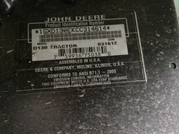 2012 John Deere D130 - Photo10