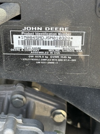 2025 John-Deere XUV 845M HVAC Cab