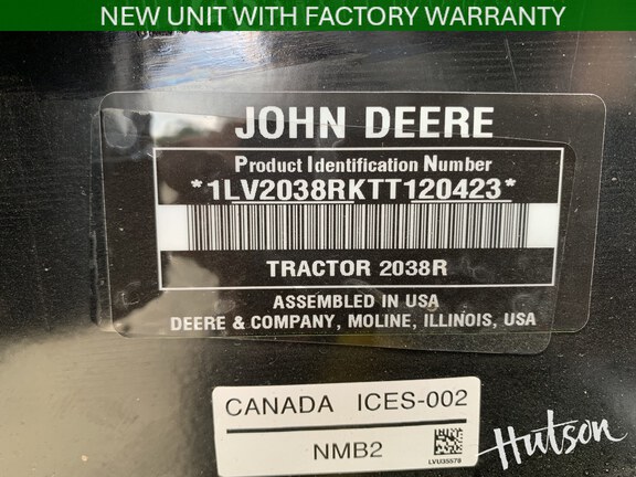 Photo of 2026 John Deere 2038R